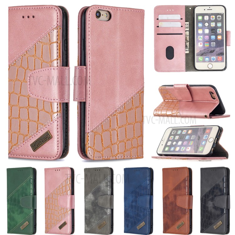 Crocodile Skin Assorted Color Style Leather Wallet Case for iPhone 6s / 6 4.7-inch - Rose Gold-9