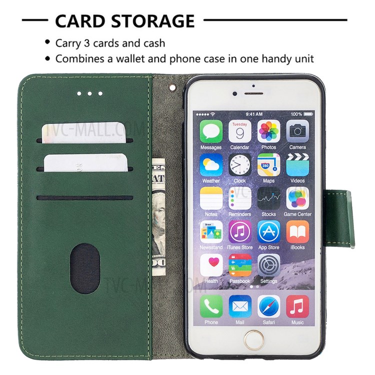 Color Matching Crocodile Surface Leather Cover for iPhone 6 Plus/6s Plus 5.5-inch - Green-3