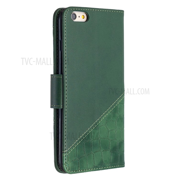Color Matching Crocodile Surface Leather Cover for iPhone 6 Plus/6s Plus 5.5-inch - Green-5