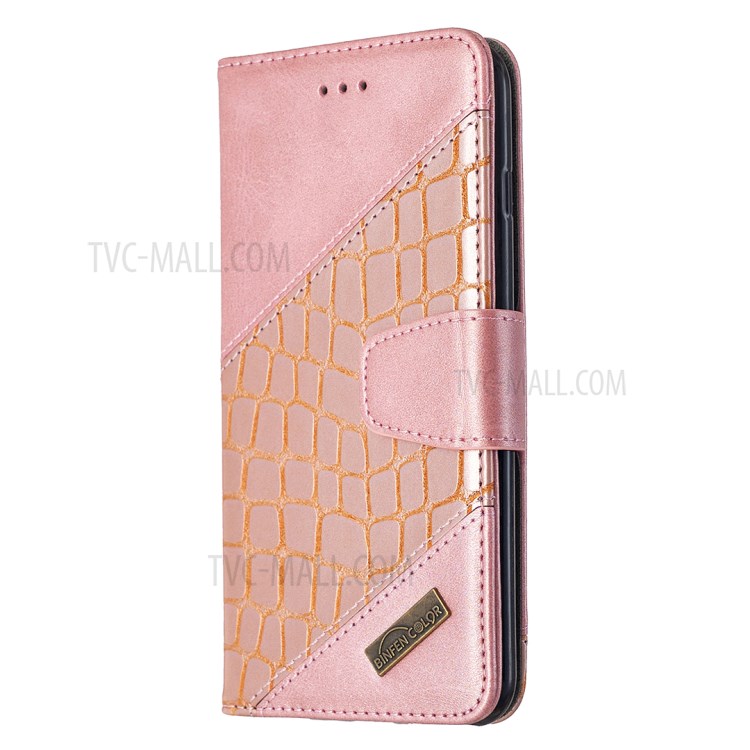 Color Matching Crocodile Surface Leather Cover for iPhone 6 Plus/6s Plus 5.5-inch - Rose Gold-4