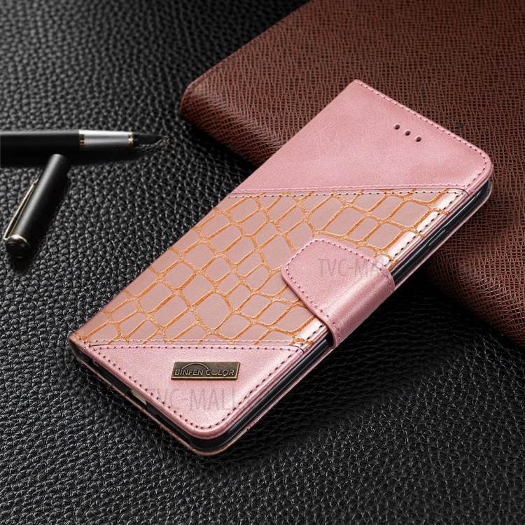 Color Matching Crocodile Surface Leather Cover for iPhone 6 Plus/6s Plus 5.5-inch - Rose Gold-7