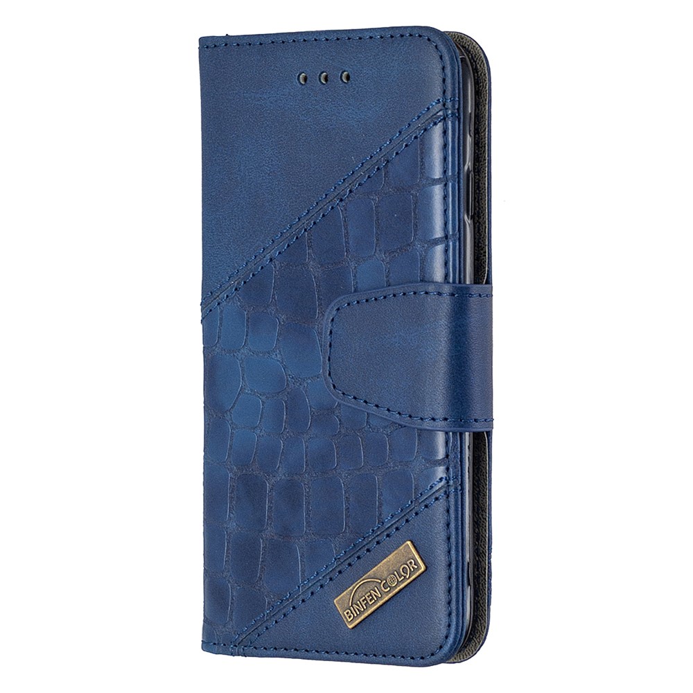 Crocodilo Correspondência Capa De Couro Cor Da Pele Para O Iphone Se (2ª Geração) / 07/08 - Azul-4