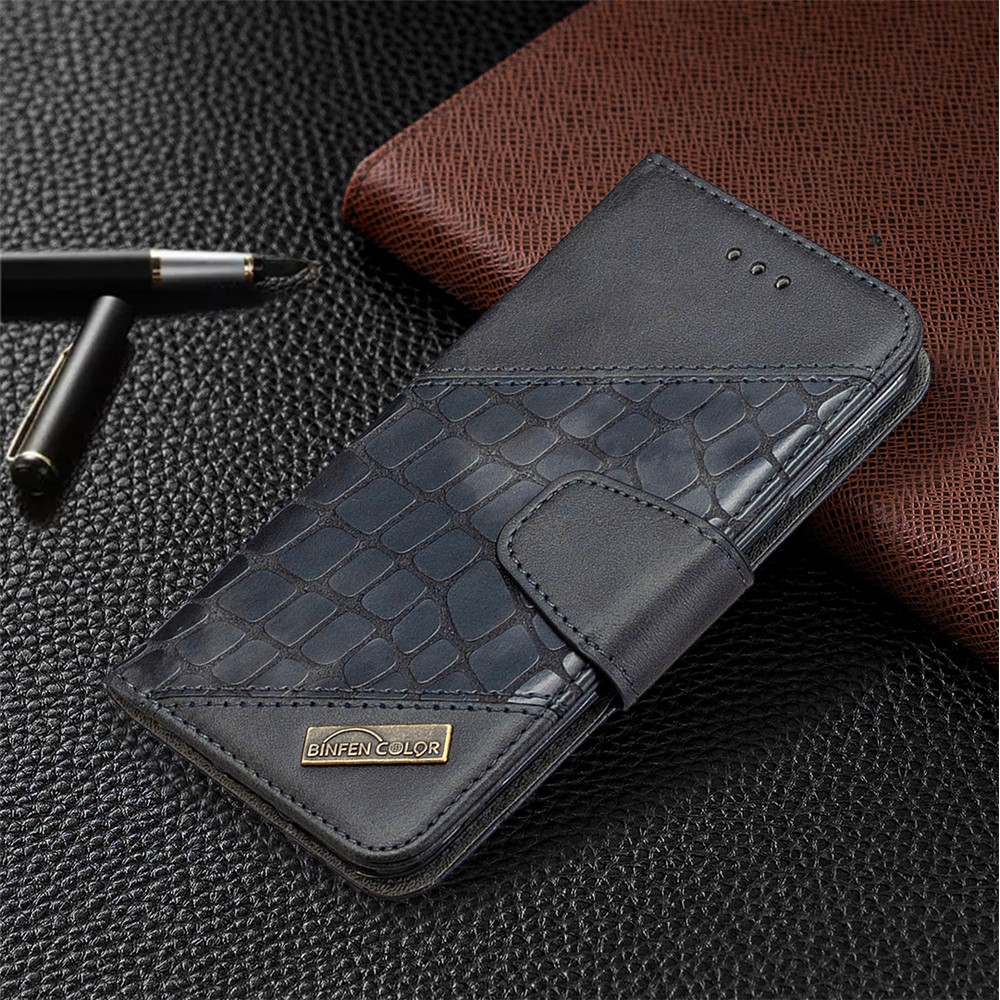 Color Matching Crocodile Skin Leather Cover for iPhone SE (2020)/SE (2022)/8/7 - Black-7