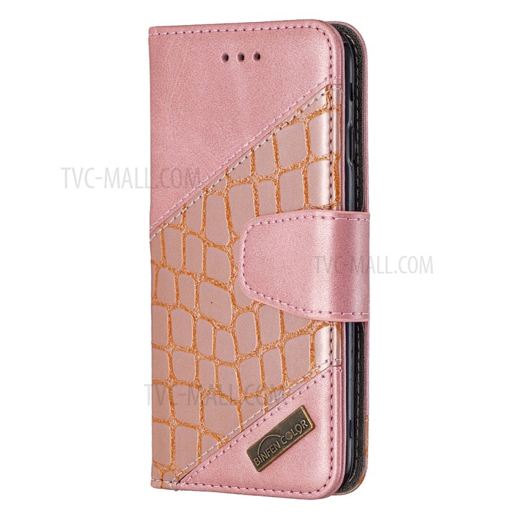 Color Matching Crocodile Skin Leather Cover for iPhone SE (2nd Generation)/8/7 - Rose Gold-4