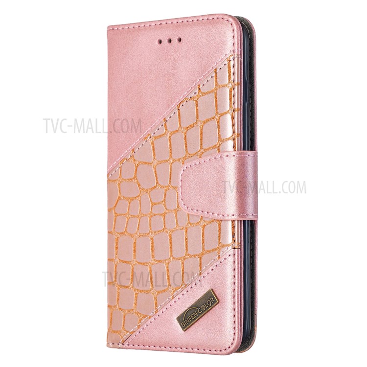 Color Matching Crocodile Skin Unique Leather Cover for iPhone 8 Plus/7 Plus 5.5 inch - Rose Gold-4