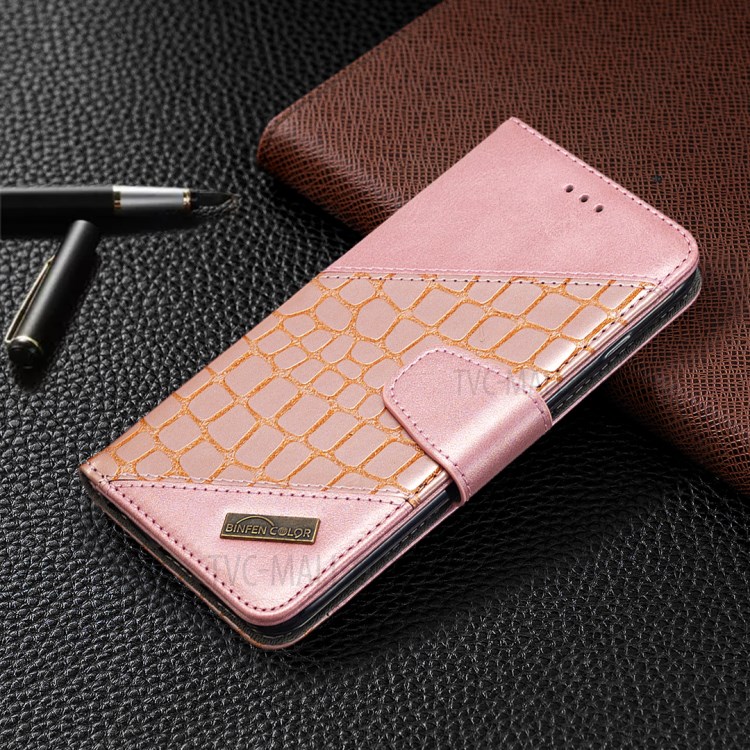 Color Matching Crocodile Skin Unique Leather Cover for iPhone 8 Plus/7 Plus 5.5 inch - Rose Gold-7