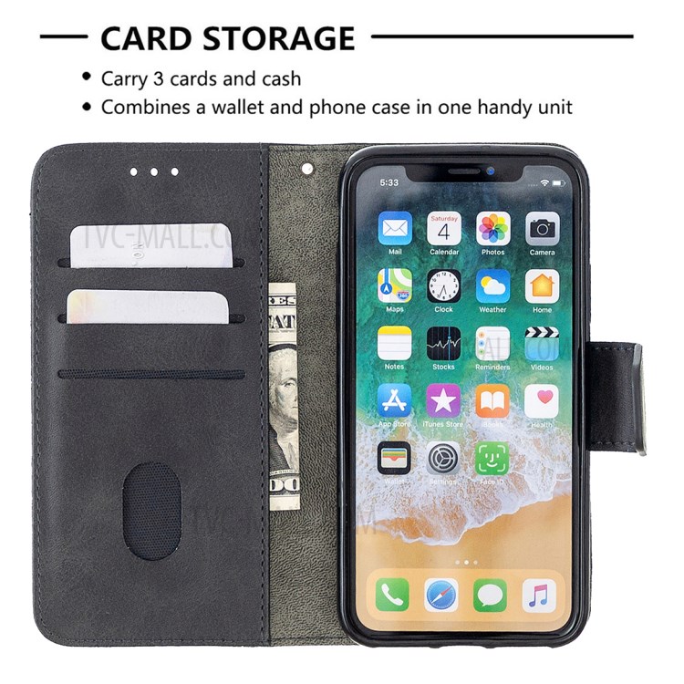 Color Matching Crocodile Skin Style Leather Cover for iPhone X/XS 5.8 inch - Black-3