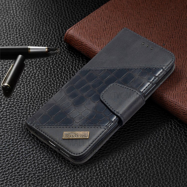 Color Matching Crocodile Skin Style Leather Cover for iPhone X/XS 5.8 inch - Black-7