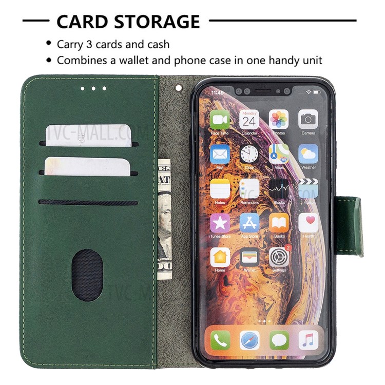 Cubierta De Cuero Caja De La Piel De Cocodrilo Coincidencia De Color Para El IPhone XS Max 6,5 Pulgadas - Verde-3