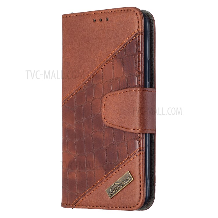 Farbabmusterung Krokodilhaut-Lederabdeckung Für Iphone 11 Pro 5,8 Inch - Braun-4