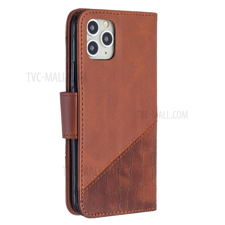 Farbabmusterung Krokodilhaut-Lederabdeckung Für Iphone 11 Pro 5,8 Inch - Braun-5