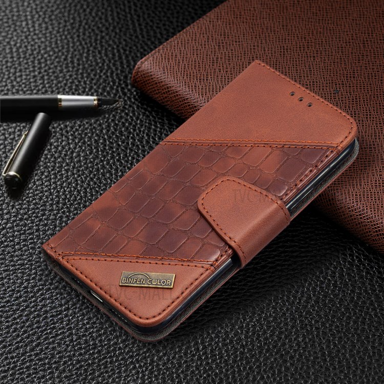 Farbabmusterung Krokodilhaut-Lederabdeckung Für Iphone 11 Pro 5,8 Inch - Braun-7