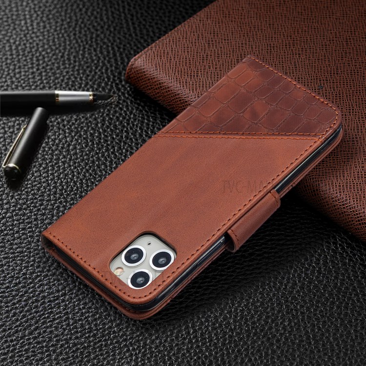 Farbabmusterung Krokodilhaut-Lederabdeckung Für Iphone 11 Pro 5,8 Inch - Braun-8