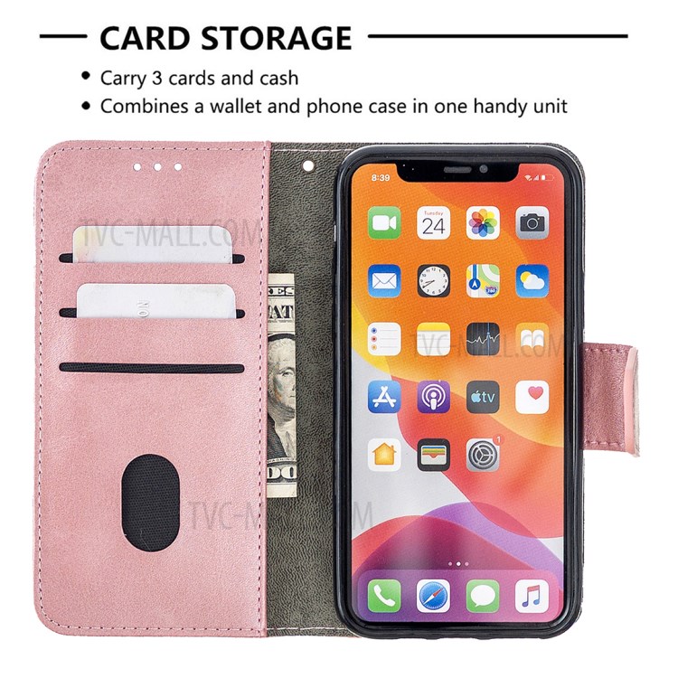 Color Matching Crocodile Skin Leather Cover for iPhone 11 Pro 5.8 inch - Rose Gold-3