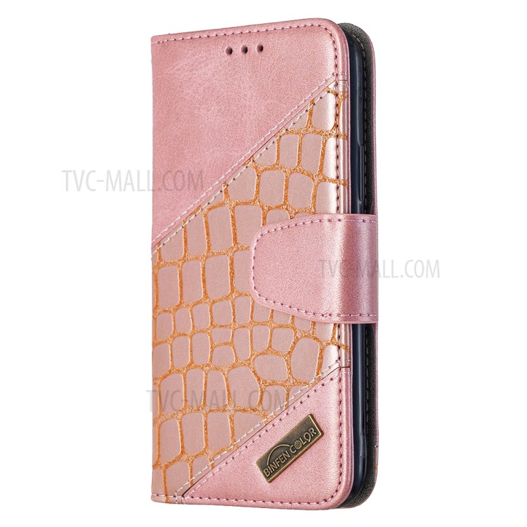 Color Matching Crocodile Skin Leather Cover for iPhone 11 Pro 5.8 inch - Rose Gold-4