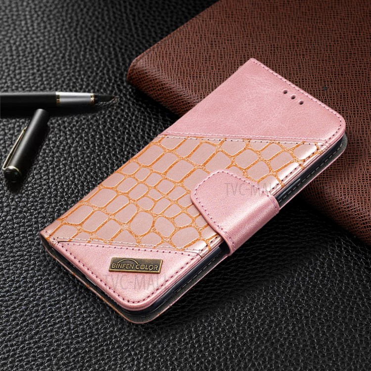 Color Matching Crocodile Skin Leather Cover for iPhone 11 Pro 5.8 inch - Rose Gold-7
