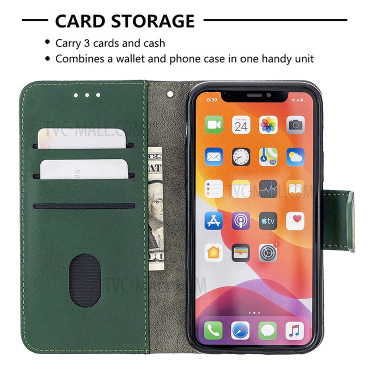 Color Matching Crocodile Skin Leather Cover for iPhone 11 Pro 5.8 inch - Green-3