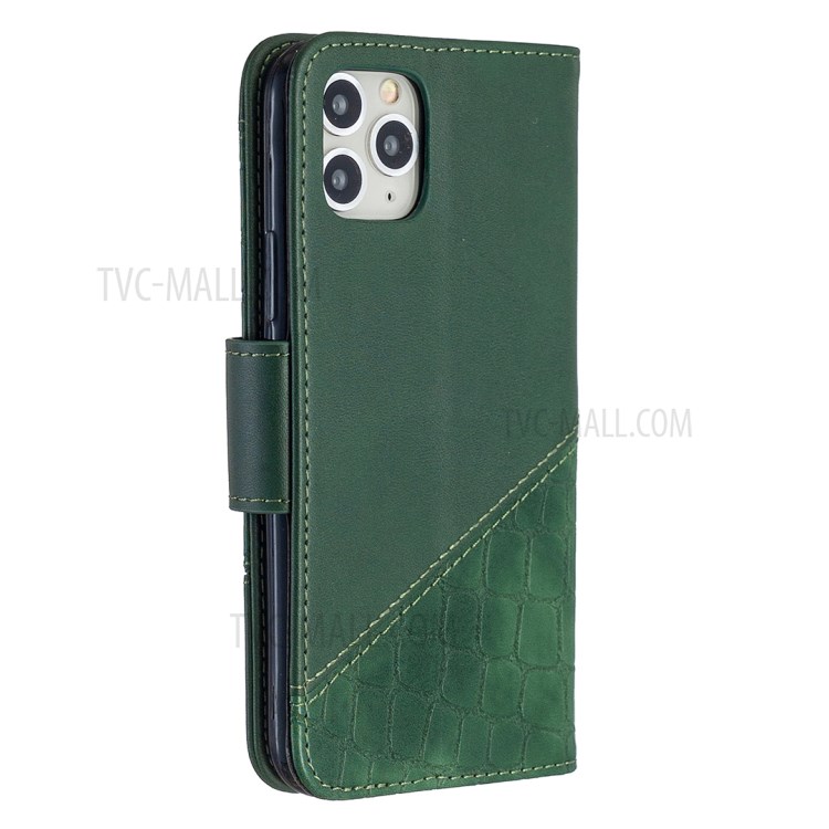 Color Matching Crocodile Skin Leather Cover for iPhone 11 Pro 5.8 inch - Green-5