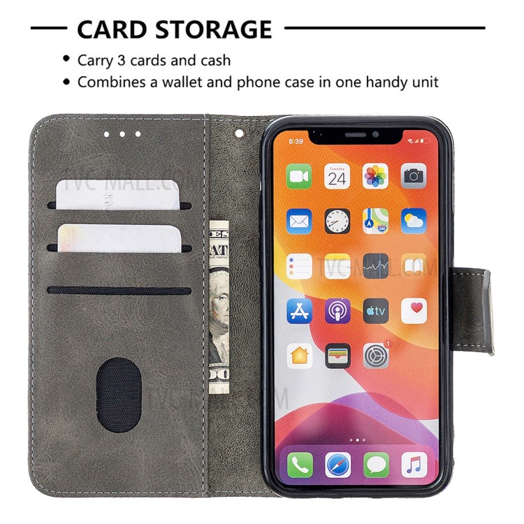 Color Matching Crocodile Skin Leather Cover for iPhone 11 Pro 5.8 inch - Grey-3
