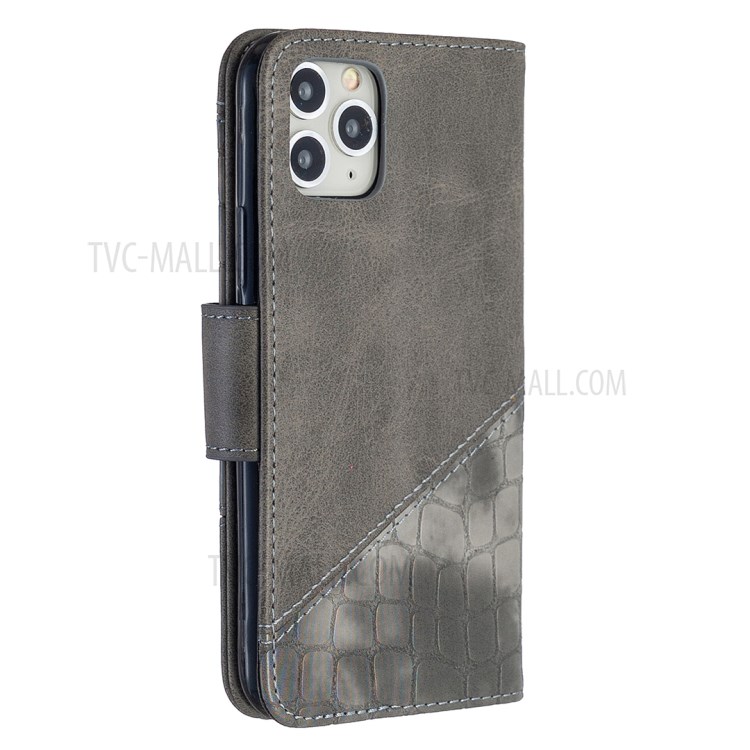 Color Matching Crocodile Skin Leather Cover for iPhone 11 Pro 5.8 inch - Grey-5