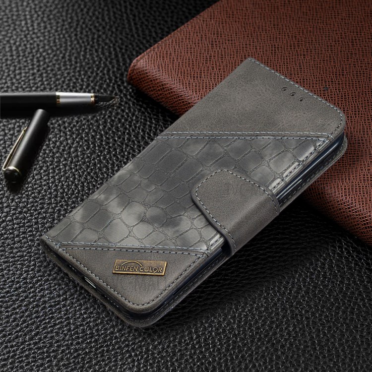 Color Matching Crocodile Skin Leather Cover for iPhone 11 Pro 5.8 inch - Grey-7