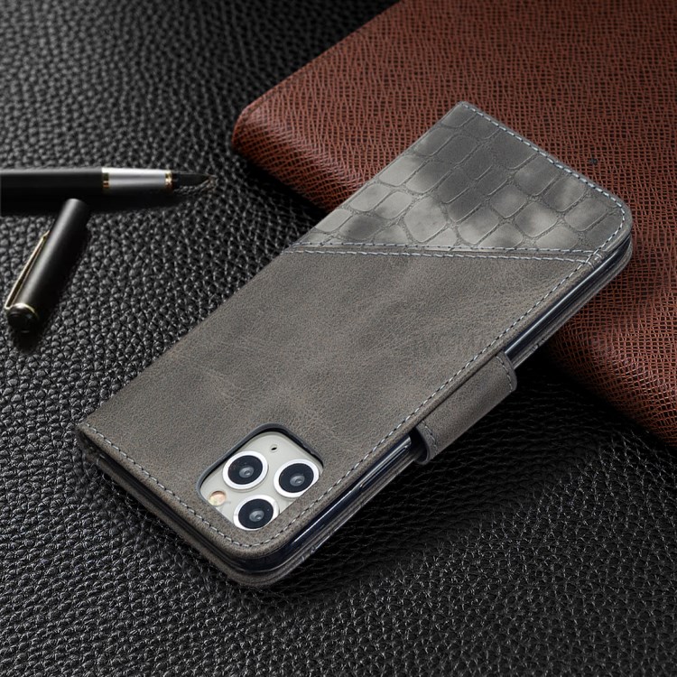 Color Matching Crocodile Skin Leather Cover for iPhone 11 Pro 5.8 inch - Grey-8