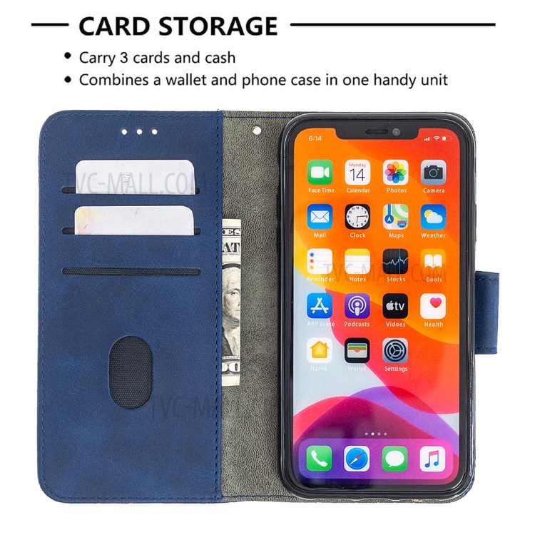 Color Matching Crocodile Skin Shell Stylish Leather Cover for iPhone 11 6.1 inch - Blue-3