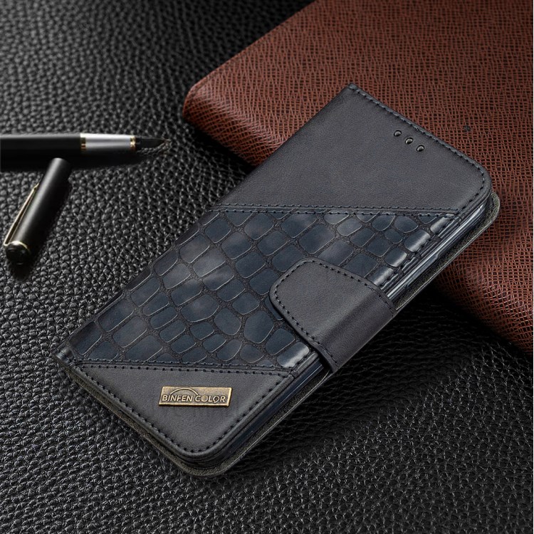 Color Matching Crocodile Skin Shell Stylish Leather Cover for iPhone 11 6.1 inch - Black-7