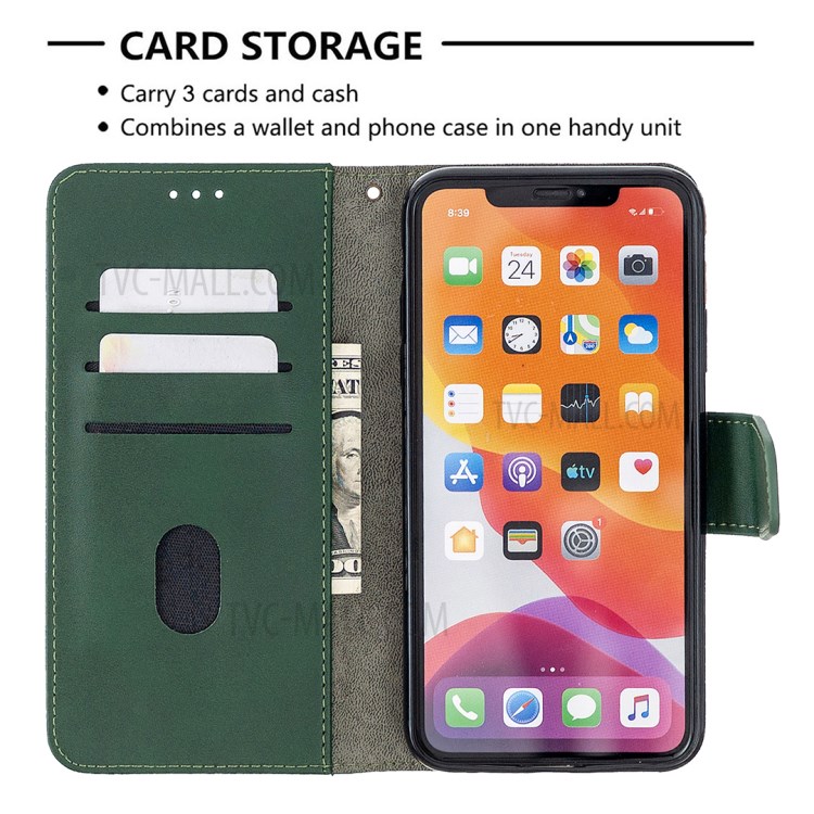 Color Matching Crocodile Skin Shell Leather Cover for iPhone 11 Pro Max 6.5 inch - Green-3