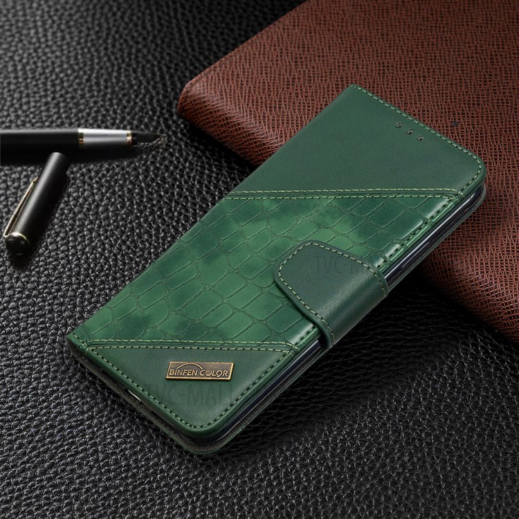 Color Matching Crocodile Skin Shell Leather Cover for iPhone 11 Pro Max 6.5 inch - Green-7