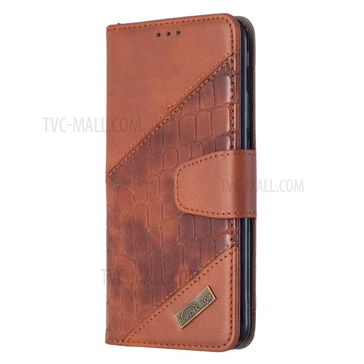 Color Matching Crocodile Skin Shell Leather Cover for iPhone 11 Pro Max 6.5 inch - Brown-4