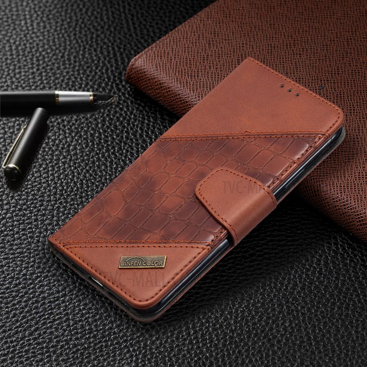 Color Matching Crocodile Skin Shell Leather Cover for iPhone 11 Pro Max 6.5 inch - Brown-7