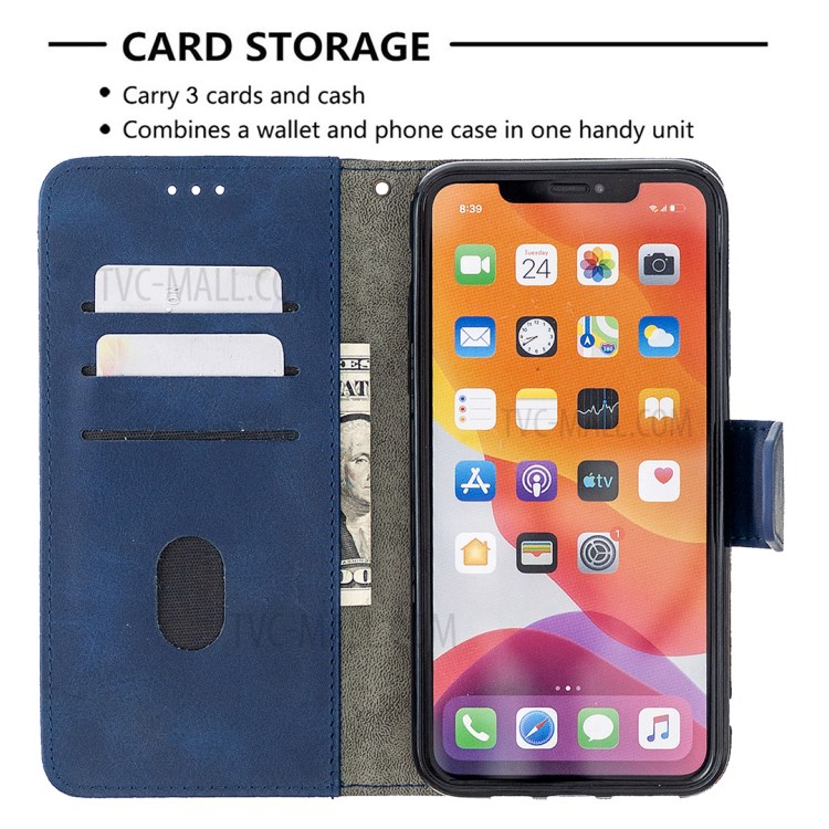 Color Matching Crocodile Skin Shell Leather Cover for iPhone 11 Pro Max 6.5 inch - Blue-3