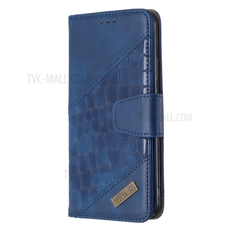 Color Matching Crocodile Skin Shell Leather Cover for iPhone 11 Pro Max 6.5 inch - Blue-4