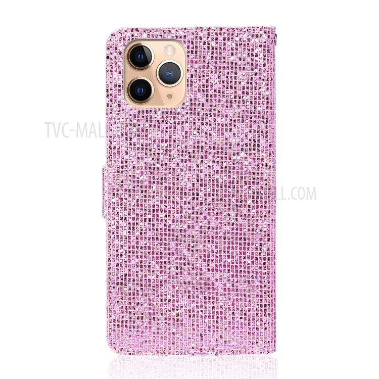 Glittery Powder Splicing Wallet Stand Leather Shell for iPhone 11 Pro 5.8 inch - Rose Gold-2
