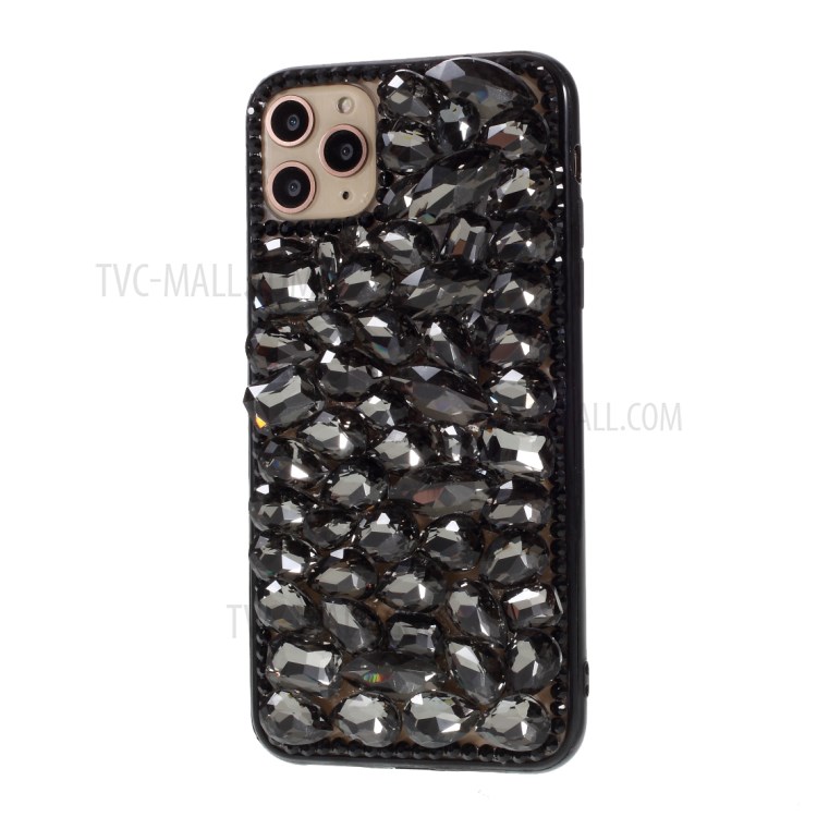 Grey Crystal Decor Coated TPU Phone Case for iPhone 11 6.1-inch-2