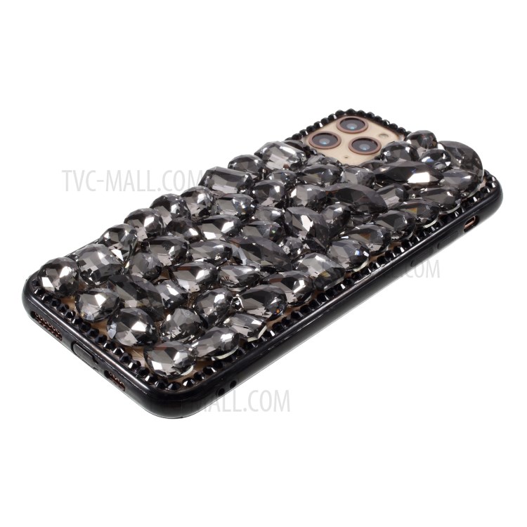 Grey Crystal Decor Coated TPU Phone Case for iPhone 11 6.1-inch-4