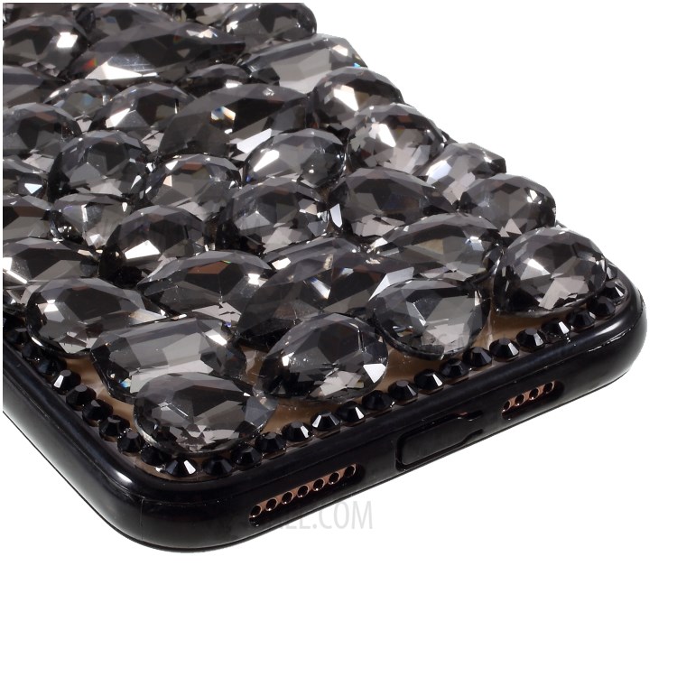 Grey Crystal Decor Coated TPU Phone Case for iPhone 11 6.1-inch-5