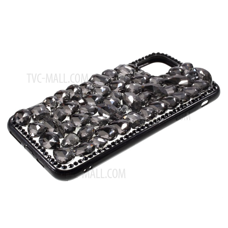 Grey Crystal Decor Coated TPU Phone Case for iPhone 11 6.1-inch-7