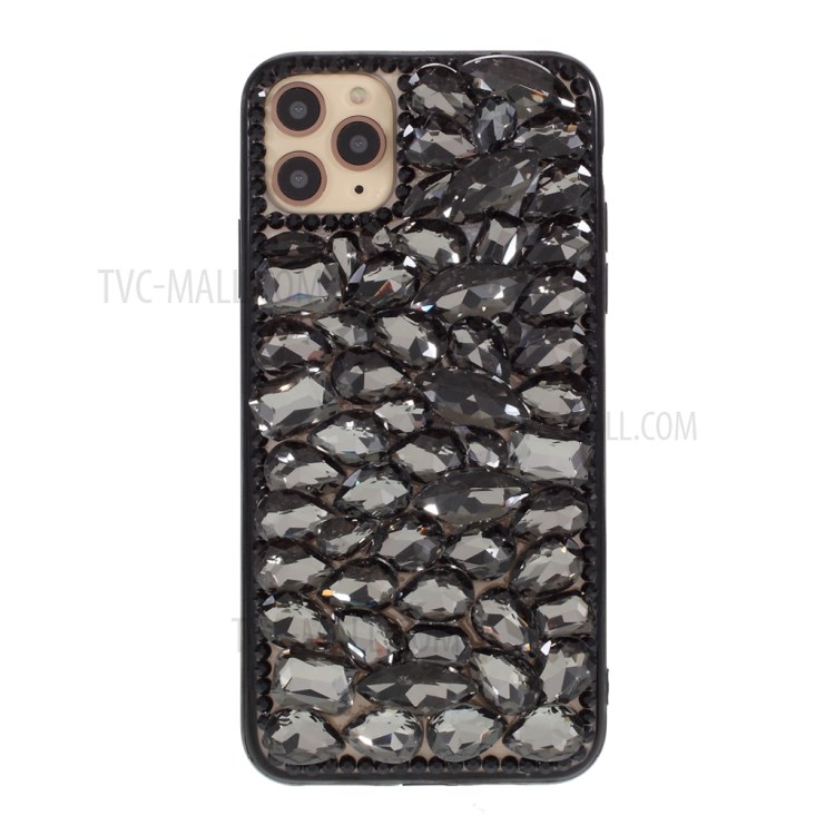 Grey Crystal Decor Coated TPU Phone Case for iPhone 11 Pro 5.8-inch-1