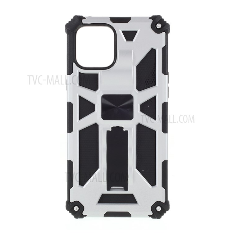 With Magnetic Metal Sheet PC TPU Cover for iPhone 12 Pro Max 6.7 inch - Silver-1