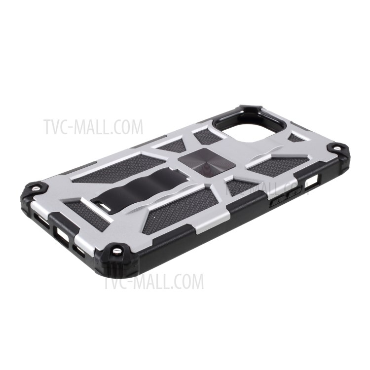 With Magnetic Metal Sheet PC TPU Cover for iPhone 12 Pro Max 6.7 inch - Silver-3