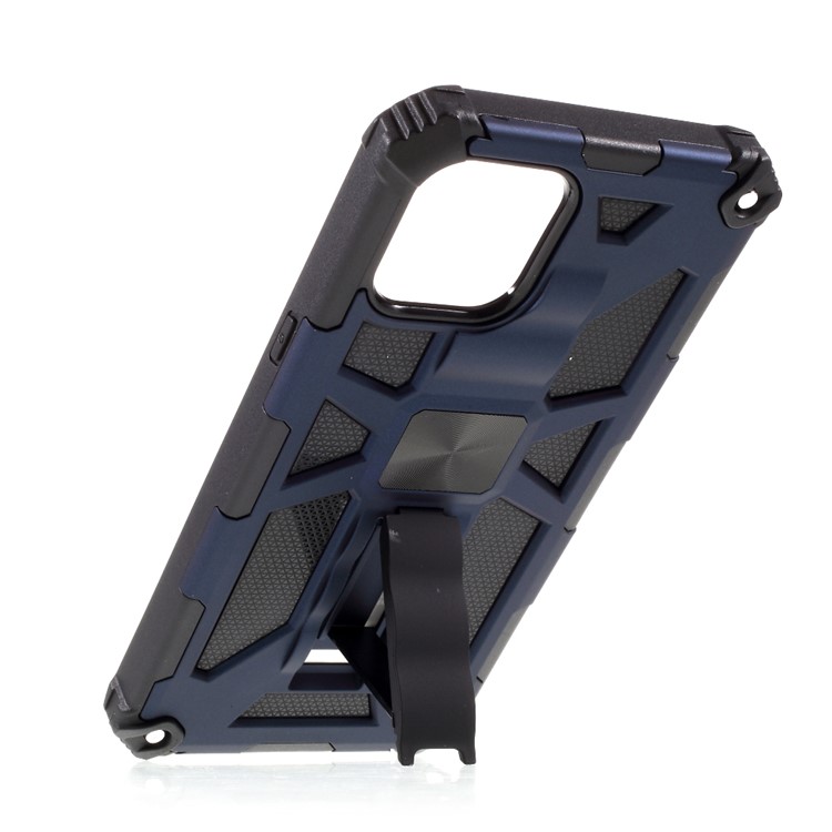 With Magnetic Metal Sheet PC TPU Cover for iPhone 12 Pro Max 6.7 inch - Blue-5