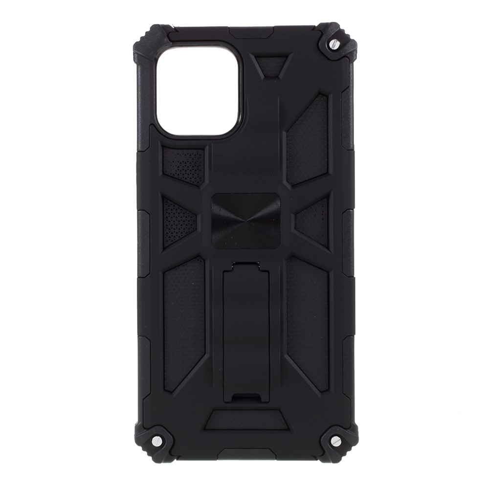 Armor Shockproof with Magnetic Metal Sheet Kickstand PC+TPU Cover for iPhone 12 Max/12 Pro 6.1 inch - Black-8