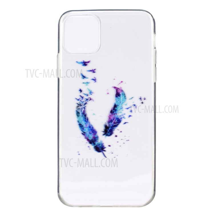 Pattern Printing TPU Soft Case Accessory for iPhone 12 mini - Feather-2
