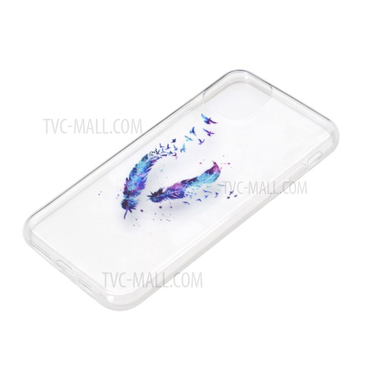 Pattern Printing TPU Soft Case Accessory for iPhone 12 mini - Feather-3