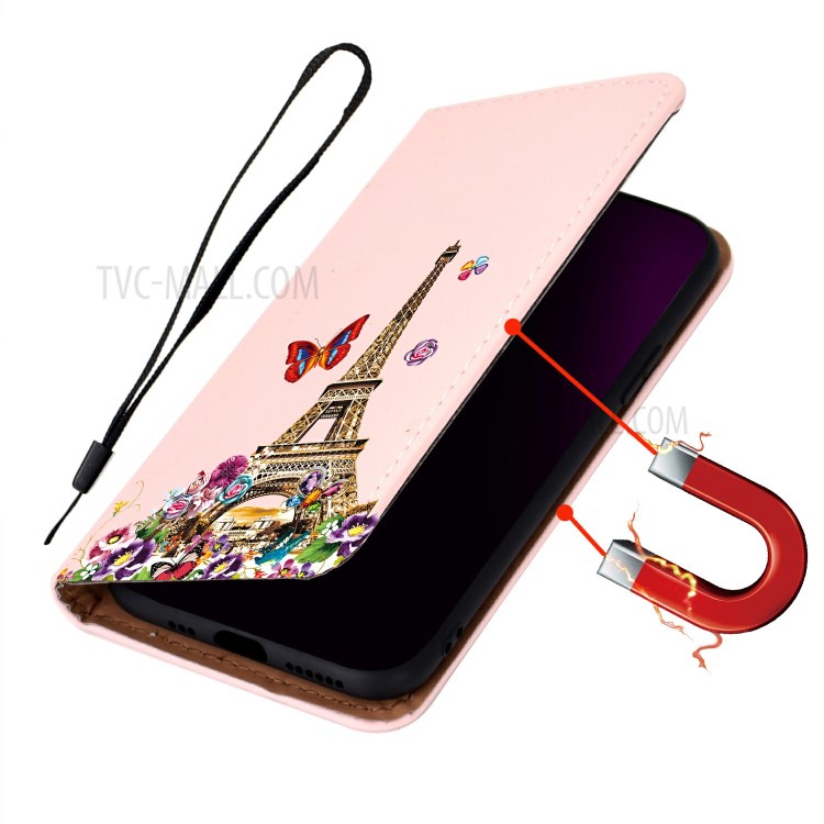Pattern Printing Case Stand Stylish Leather Cover for iPhone 12 mini - Tower-3