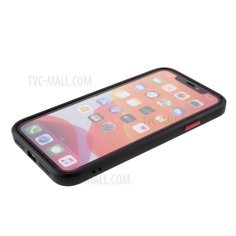 Contrast Color Button TPU Case Shell with Soft Lint Inner for iPhone 11 6.1 inch - Black-7