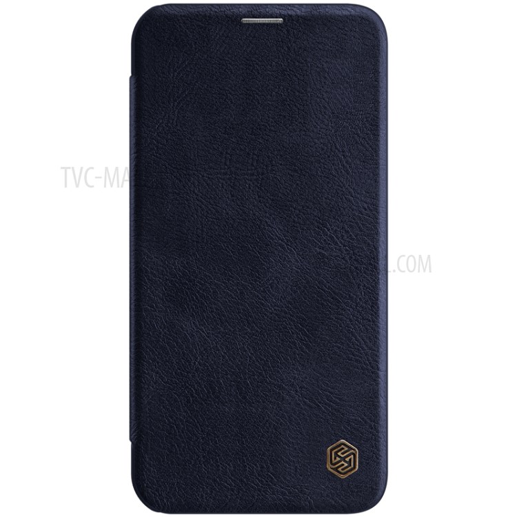 NILLKIN Qin Series Leather Unique Shell with Card Slot Phone Case for iPhone 12 5.4 inch - Dark Blue-2