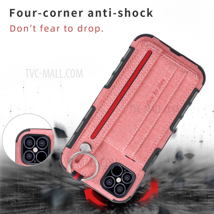 Cubierta De La PC TPU Recubierto De Tela SHOUHUSHEN Para IPhone 12 5,4 Pulgadas - Rosado-3